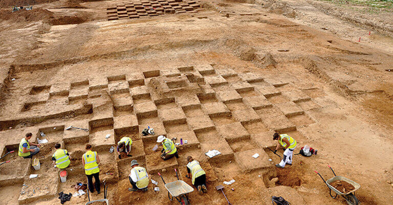 Wellcome Genome Campus excavation site, Image Courtesy of Oxford Archaeology East