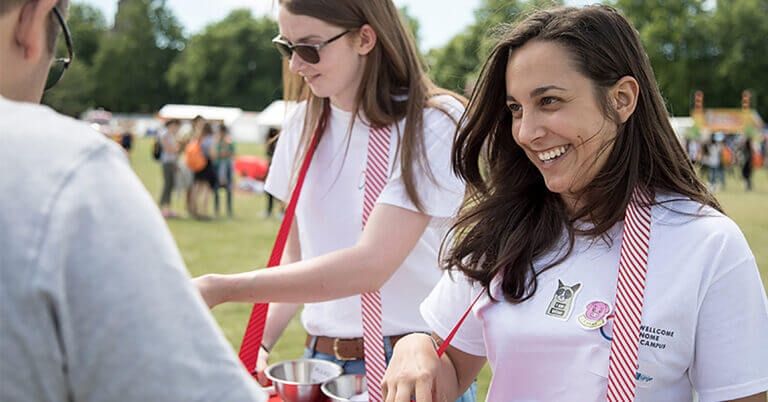 Wellcome Genome Campus staff science busking at The Big Weekend