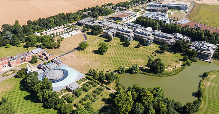 Drone photograph of Wellcome Genome Campus