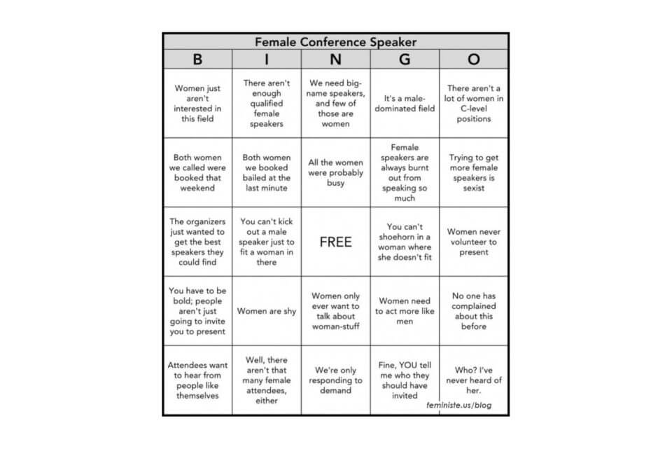 Gender balance bingo