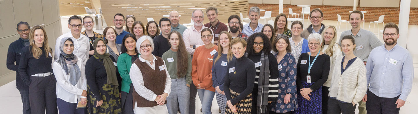 The participants, researchers and organisers of the IBD Bioresource meeting, held at the Wellcome Genome Campus.